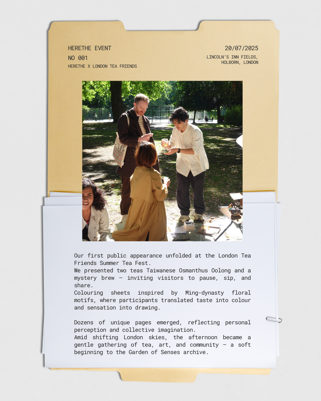 Here / The Event No.001 Colouring Tea — A Sensory Tea Session