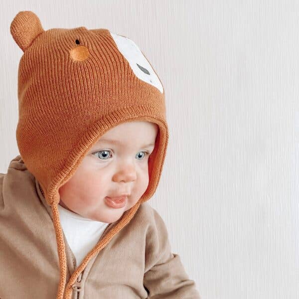 HereThe Brown Bear Hat and Mittens