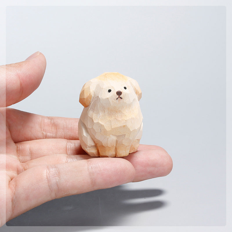 HereThe Handmade Wooden Dog Figurine — Cream & Amber | A Thoughtful Handmade Gift