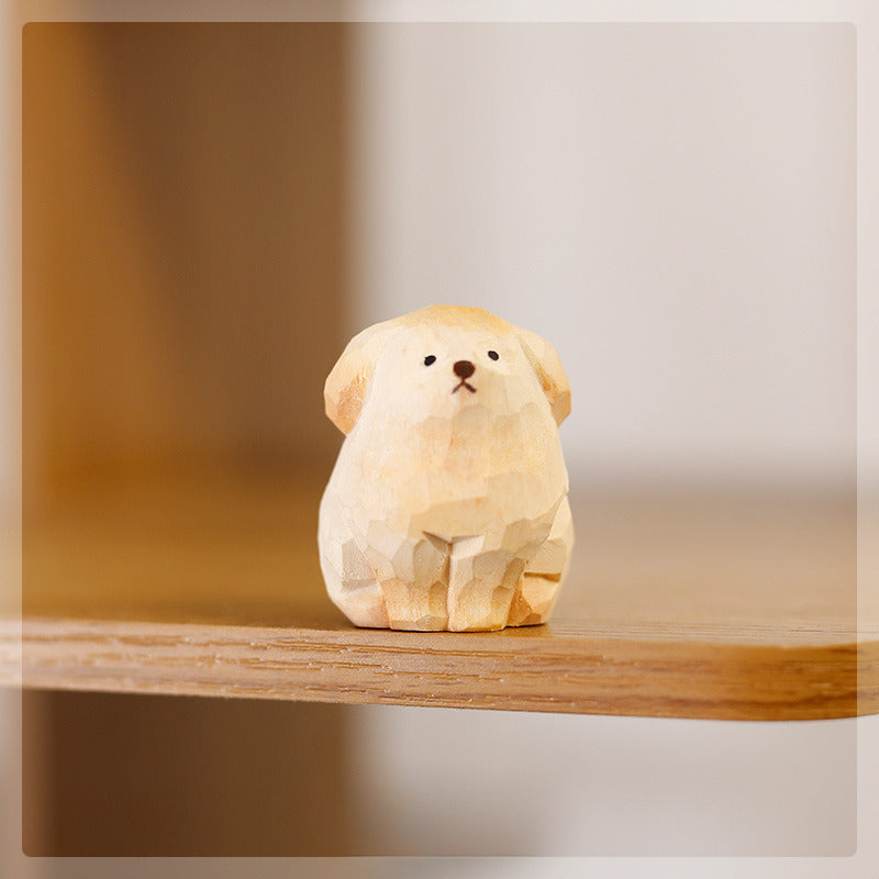 HereThe Handmade Wooden Dog Figurine — Cream & Amber | A Thoughtful Handmade Gift