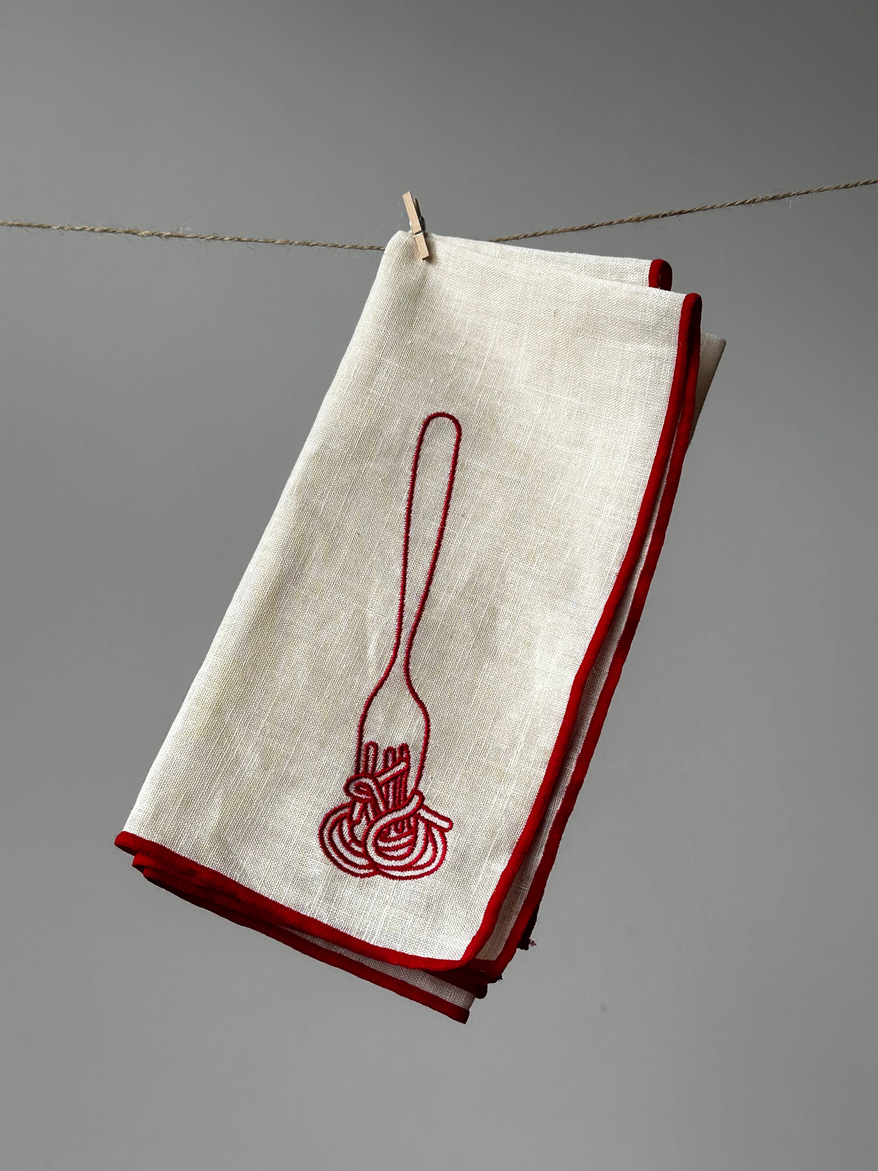 HereThe Linen Blend Napkins - Spaghetti (Set of 2)