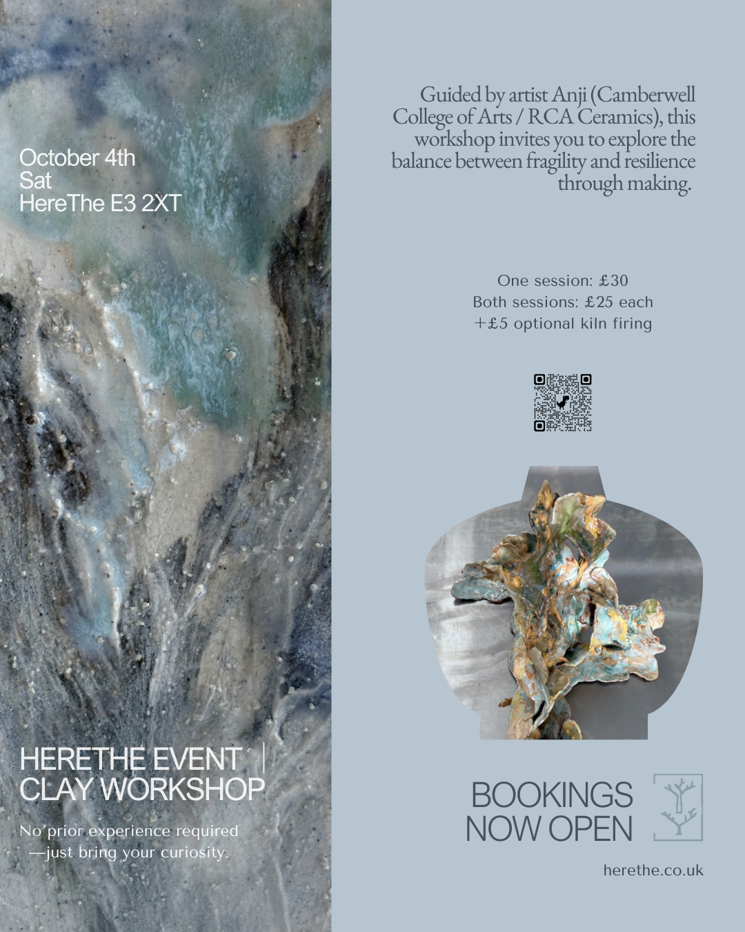 HereThe Event No.005 — Clay Workshop | Handbuild a Cup & Paint a Tray (Oct 4, London)