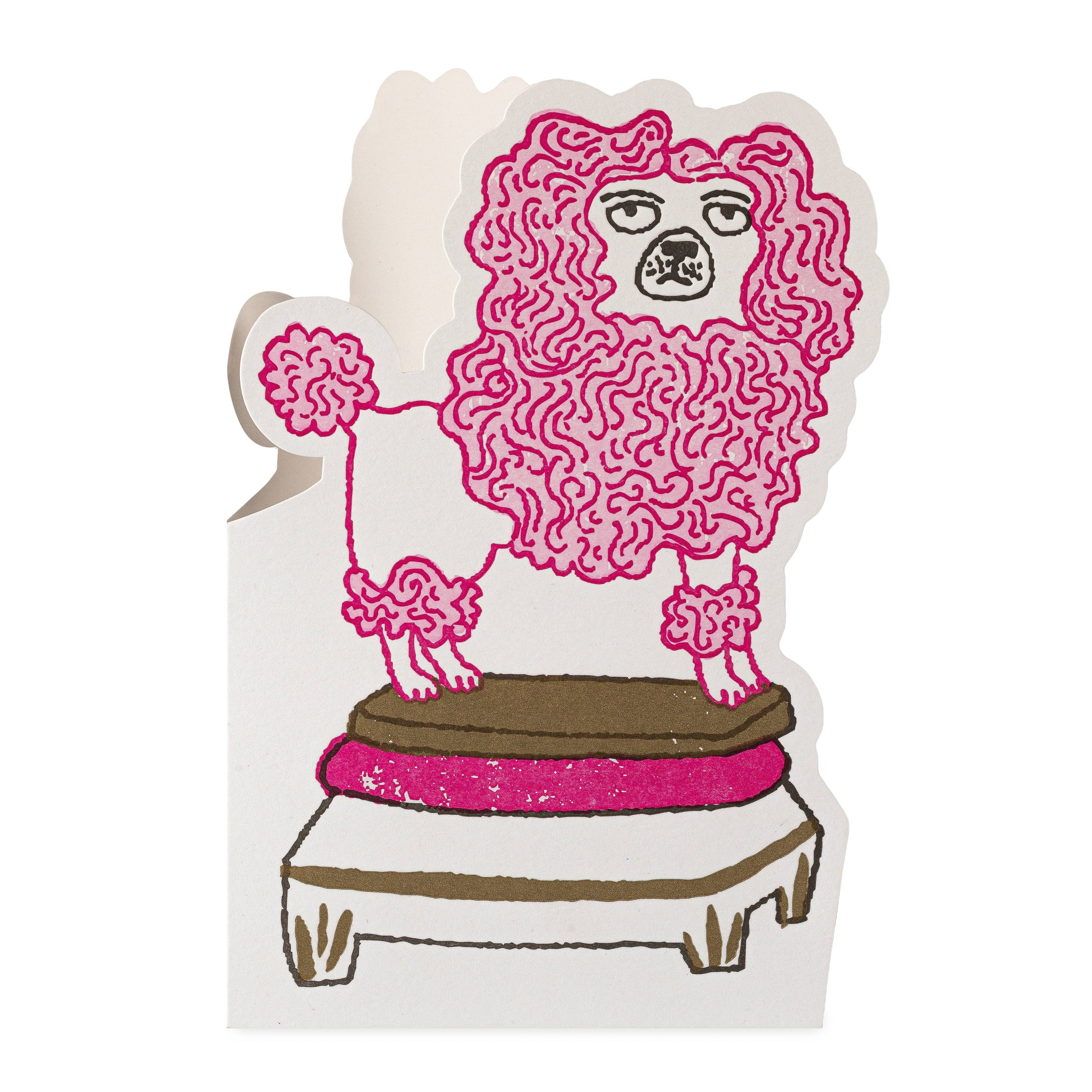 HereThe  Poodle | Letterpress Cards | Cut-out Cards